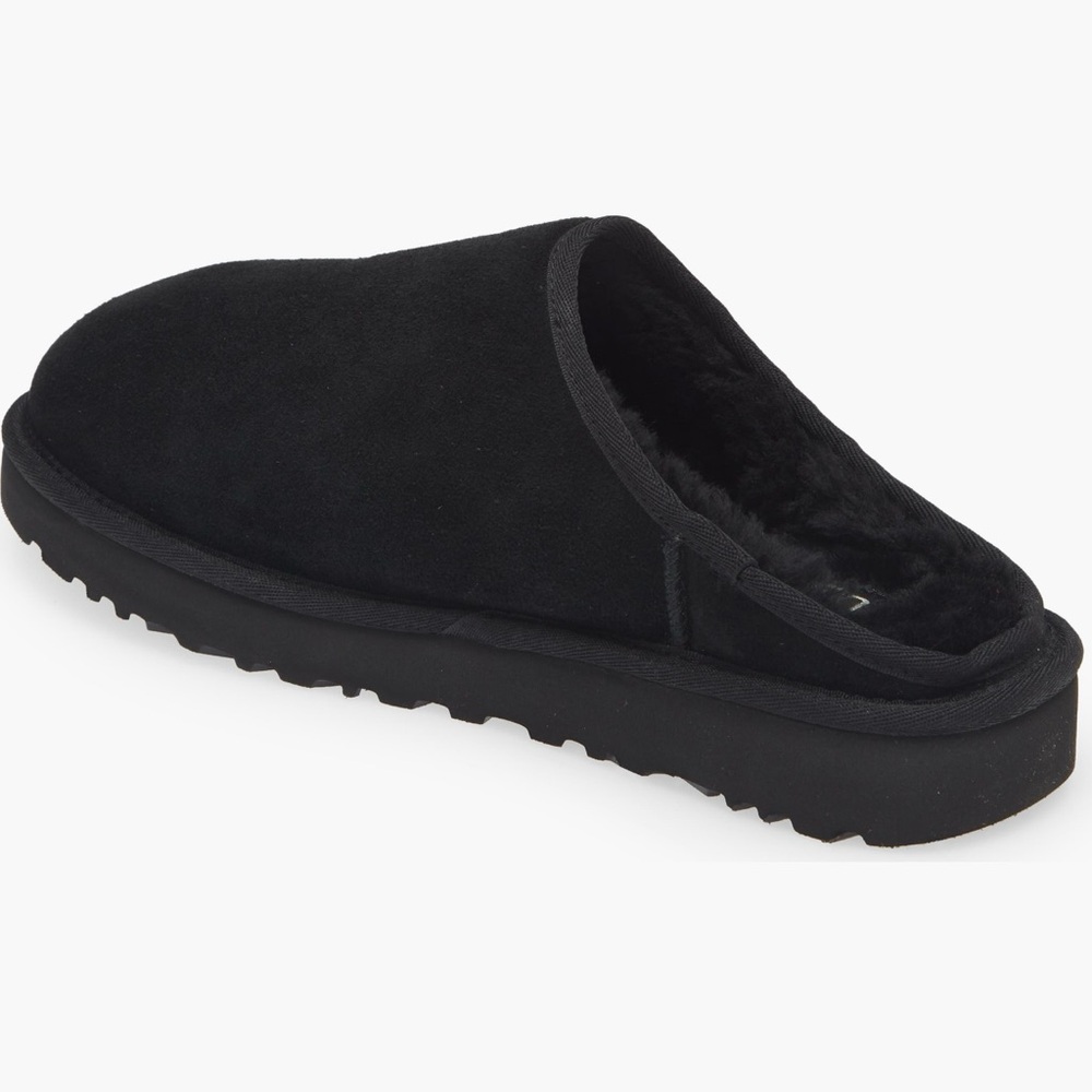 UGG Scuff Slippers Black Suede Sheepskin Men’s 8 - Picture 6 of 11